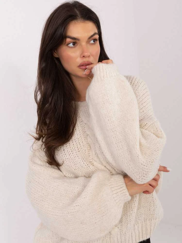 Italy Moda Sweter-MI-SW-1610.18-jasny smėlio spalva