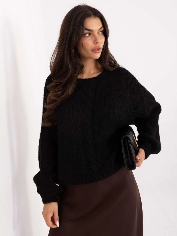 Italy Moda Sweter-MI-SW-1610.18-juoda