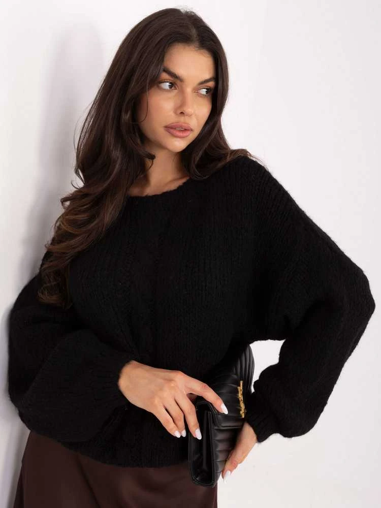 Italy Moda Sweter-MI-SW-1610.18-juoda