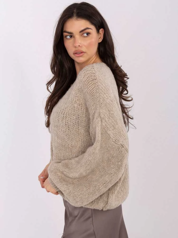 Italy Moda Sweter-MI-SW-1610.18-smėlio spalva