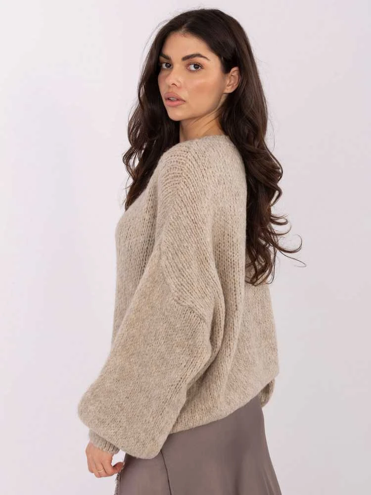 Italy Moda Sweter-MI-SW-1610.18-smėlio spalva