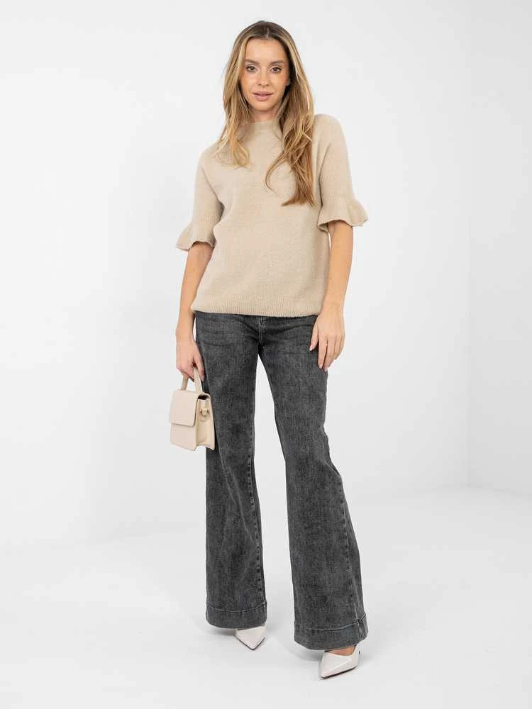 Italy Moda Sweter-MI-SW-1901.66-smėlio spalva