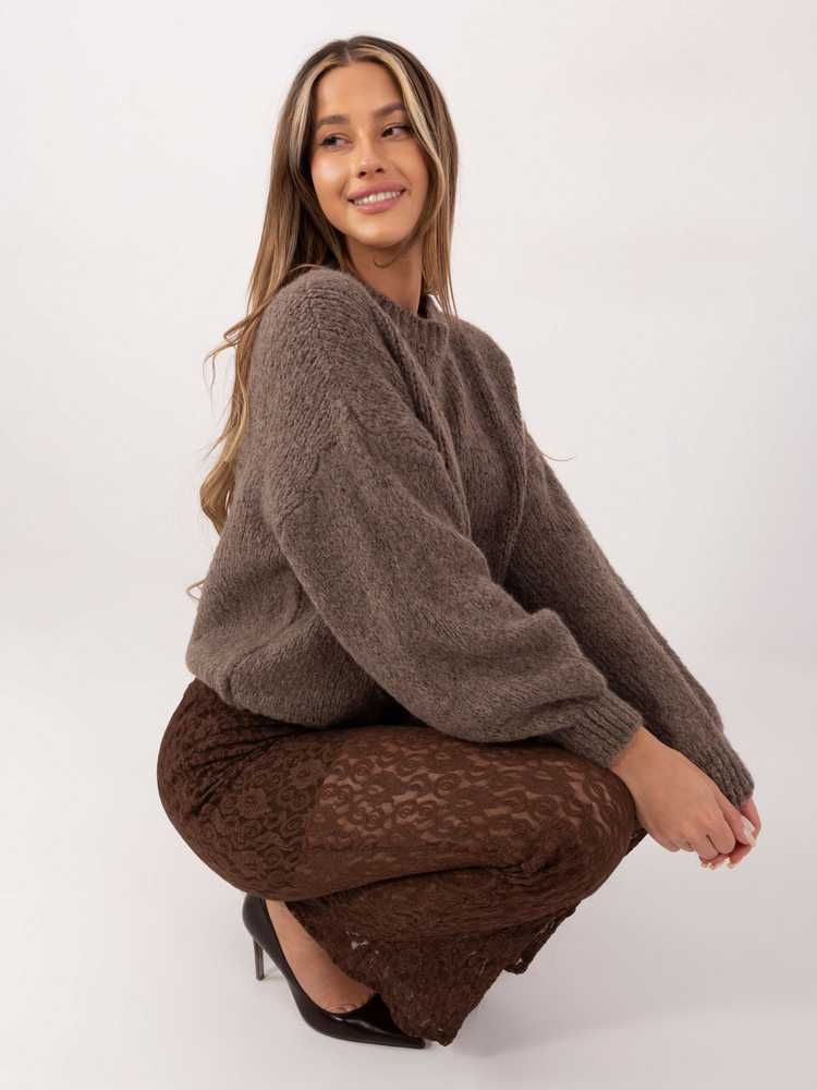 Italy Moda Sweter-MI-SW-1909.68-ciemny bezowy