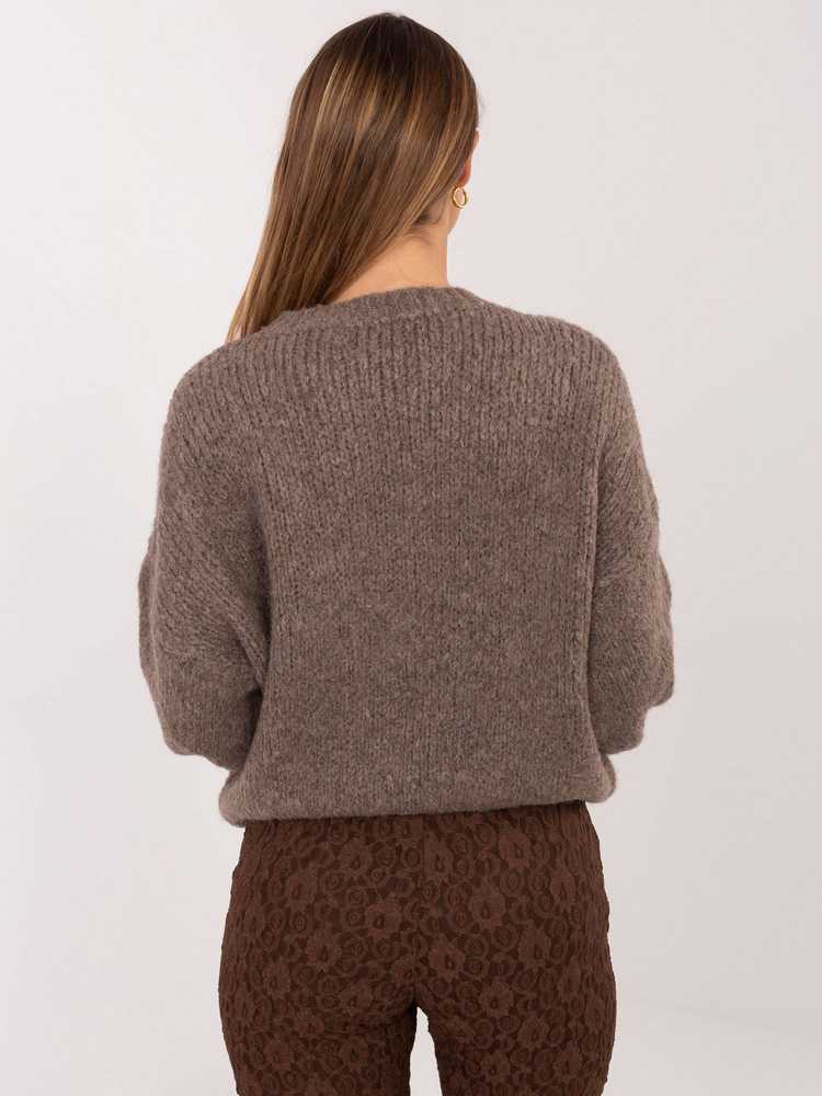 Italy Moda Sweter-MI-SW-1909.68-ciemny bezowy
