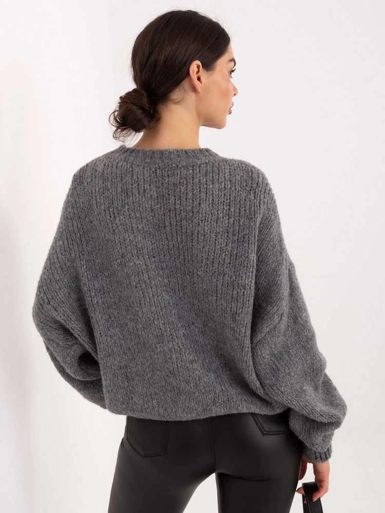 Italy Moda Sweter-MI-SW-1909.68-ciemny pilka