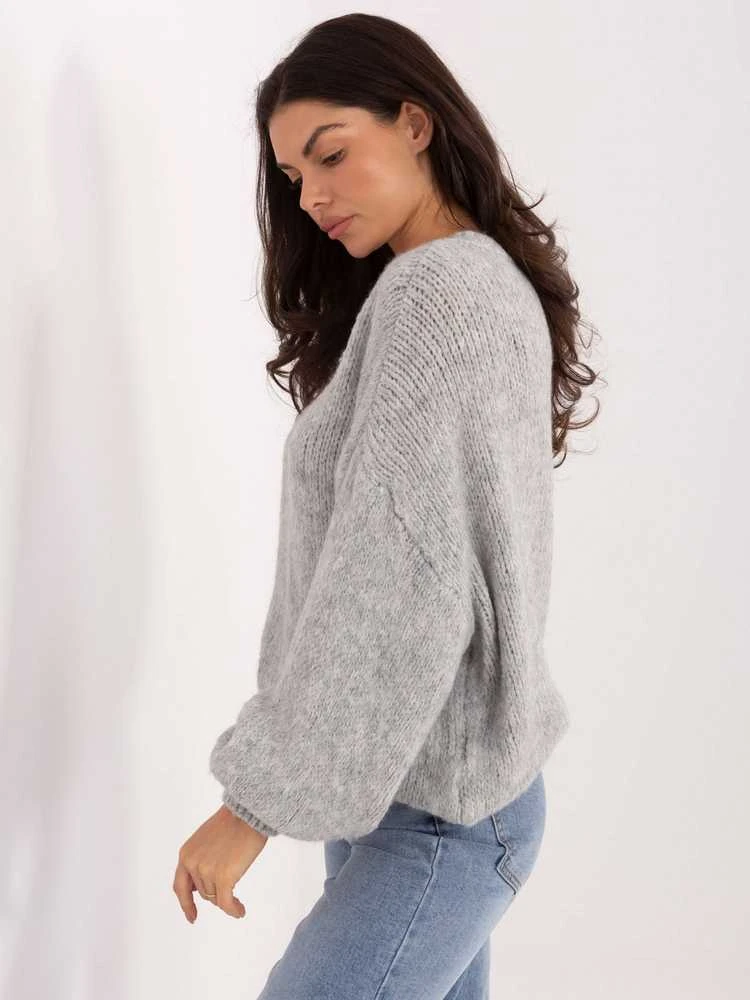 Italy Moda Sweter-MI-SW-1909.68-pilka