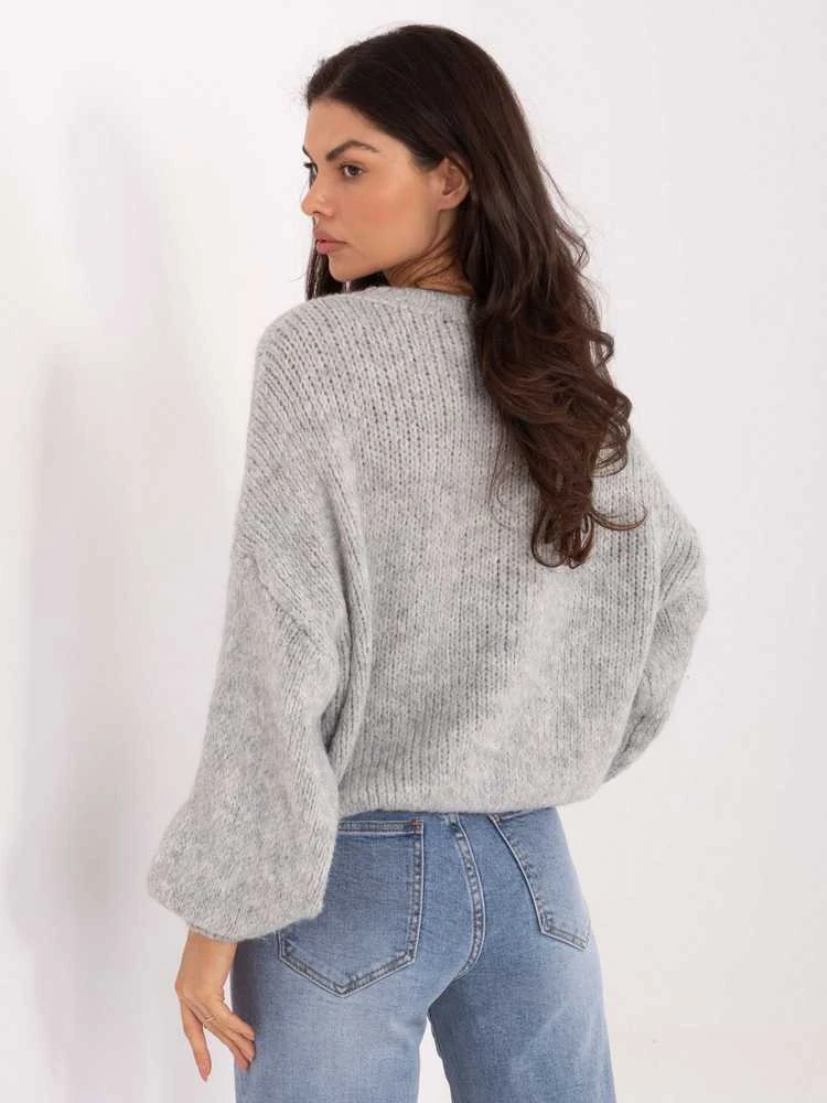 Italy Moda Sweter-MI-SW-1909.68-pilka