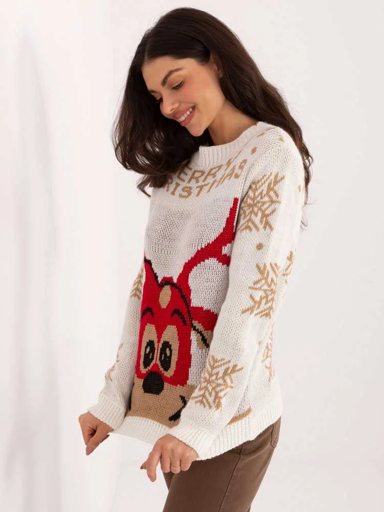 Italy Moda Sweter-MI-SW-19133.90-ecru