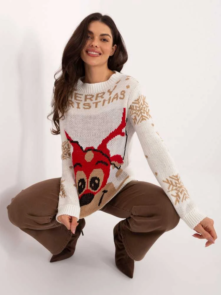 Italy Moda Sweter-MI-SW-19133.90-ecru
