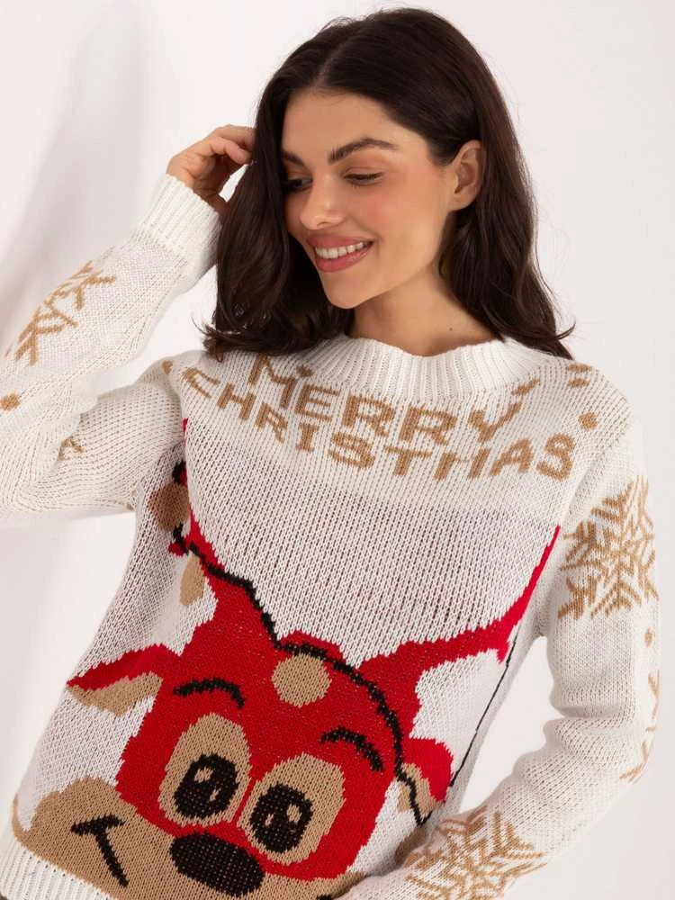 Italy Moda Sweter-MI-SW-19133.90-ecru