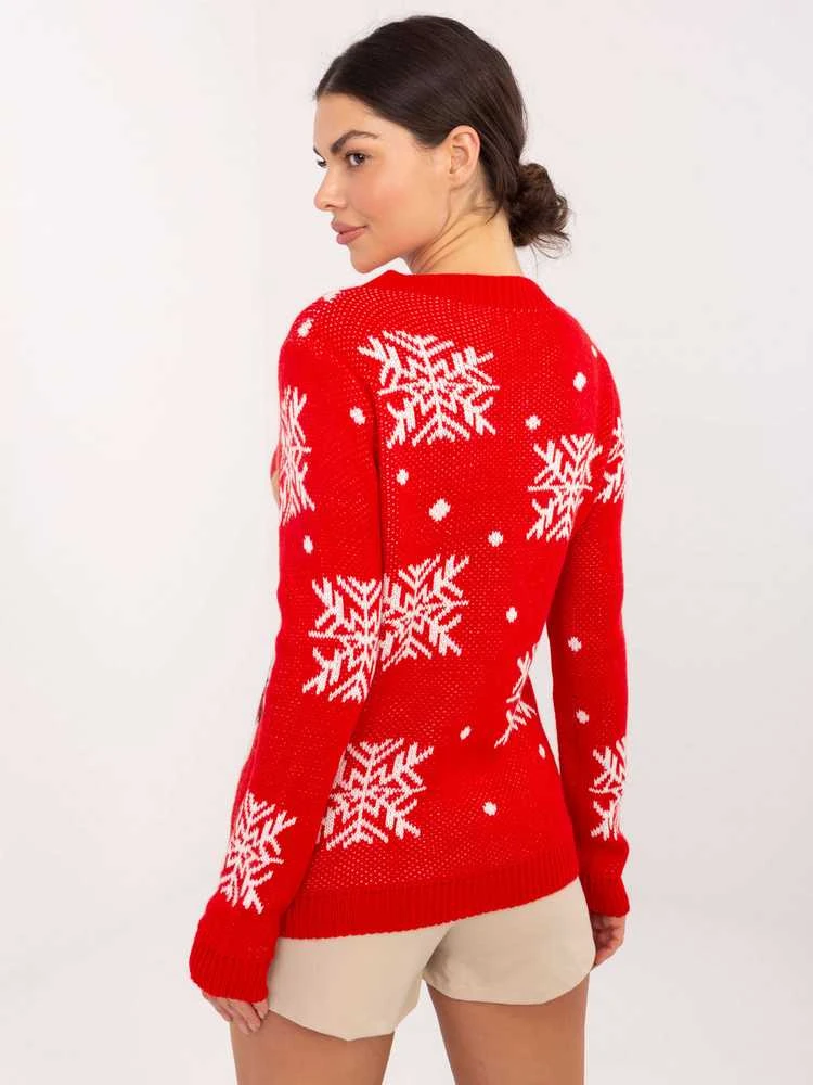 Italy Moda Sweter-MI-SW-19133.90-raudona