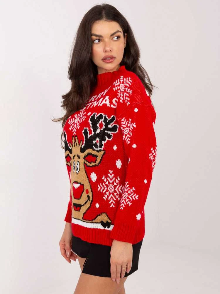 Italy Moda Sweter-MI-SW-19137.52-raudona
