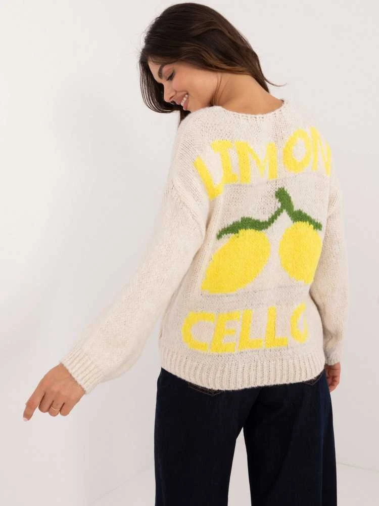 Italy Moda Megztinis-MI-SW-2108.92-šviesiai smėlio spalvos