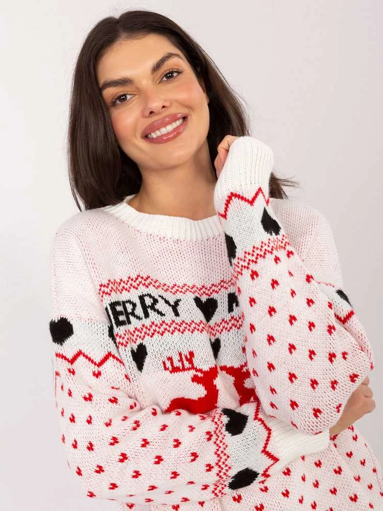 Italy Moda Sweter-MI-SW-2111.89-ecru