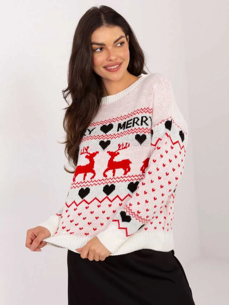 Italy Moda Sweter-MI-SW-2111.89-ecru