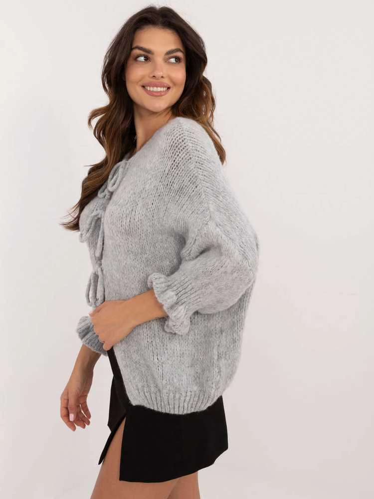 Italy Moda Sweter-MI-SW-2911.91-pilka