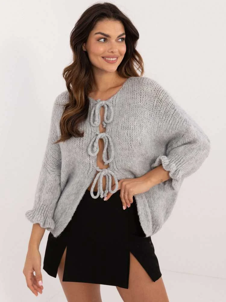 Italy Moda Sweter-MI-SW-2911.91-pilka