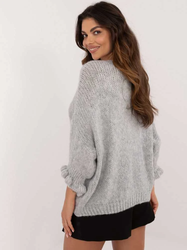 Italy Moda Sweter-MI-SW-2911.91-pilka
