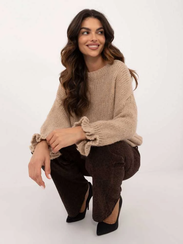 Italy Moda Sweter-MI-SW-2912.10X-ciemny bezowy