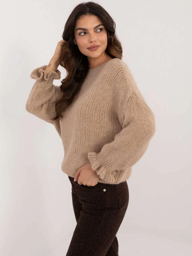 Italy Moda Sweter-MI-SW-2912.10X-ciemny bezowy