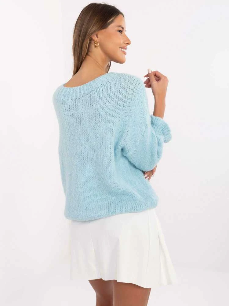 Italy Moda Megztinis-MI-SW-2912.10X-šviesiai mėlynas
