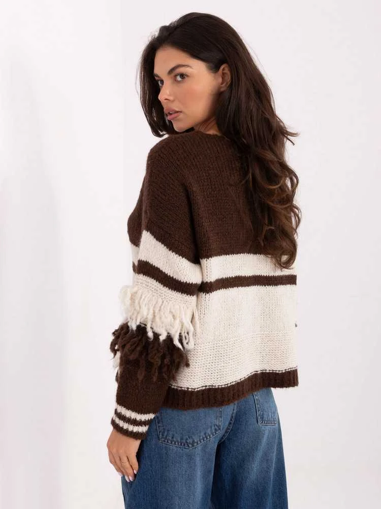 Italy Moda Sweter-MI-SW-3211.31-ciemny ruda