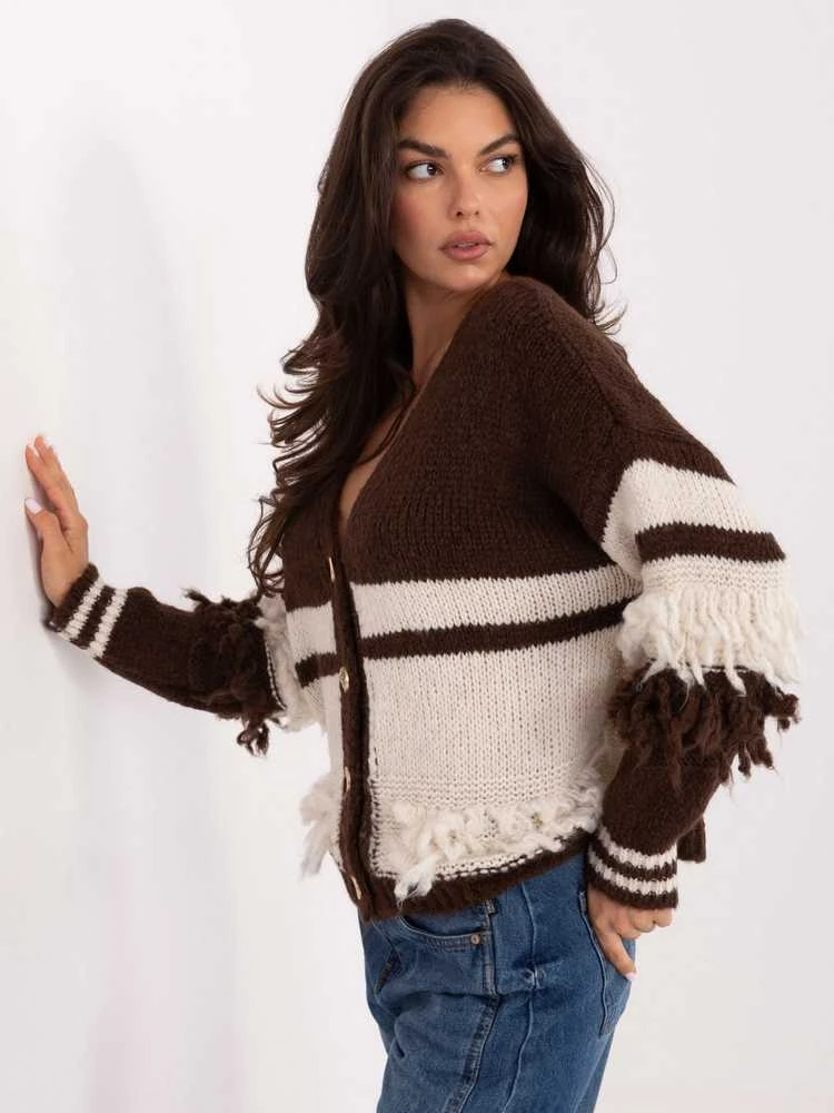 Italy Moda Sweter-MI-SW-3211.31-ciemny ruda