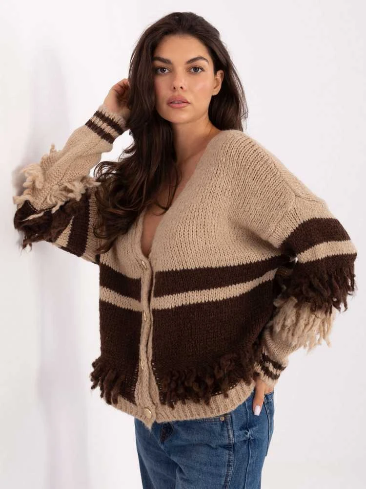 Italy Moda Sweter-MI-SW-3211.31-smėlio spalva