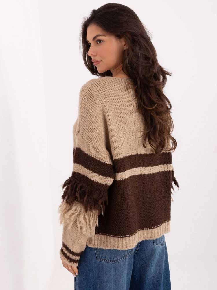 Italy Moda Sweter-MI-SW-3211.31-smėlio spalva