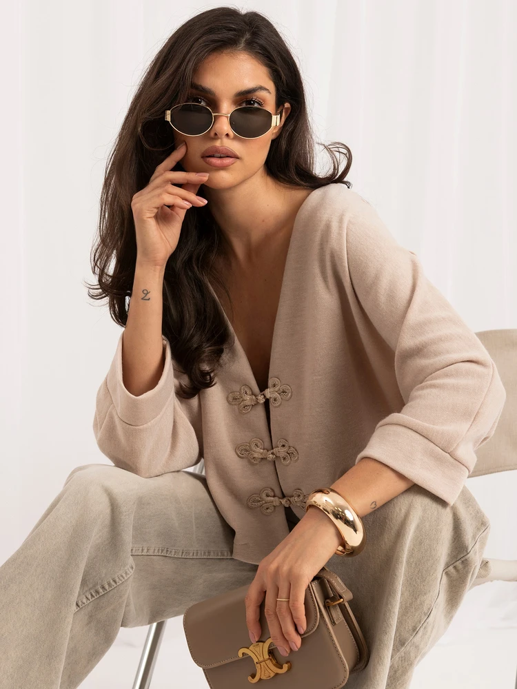 Italy Moda Sweter-MI-SW-3544.79-smėlio spalva