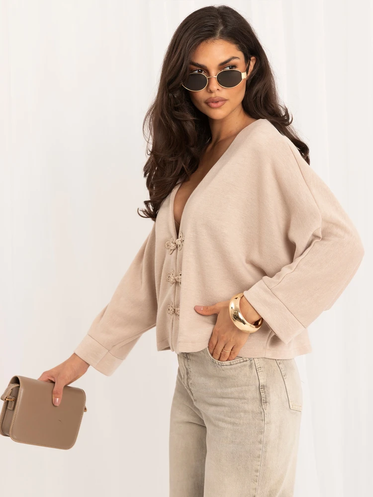 Italy Moda Sweter-MI-SW-3544.79-smėlio spalva