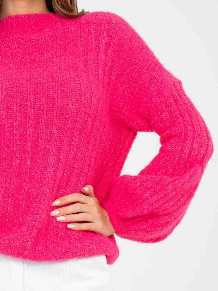 Italy Moda Sweter-MI-SW-9642.01-fuksjowy