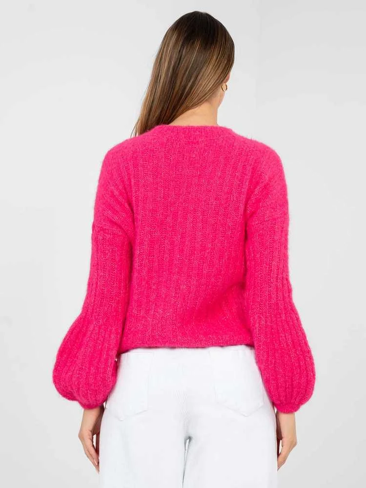 Italy Moda Sweter-MI-SW-9642.01-fuksjowy