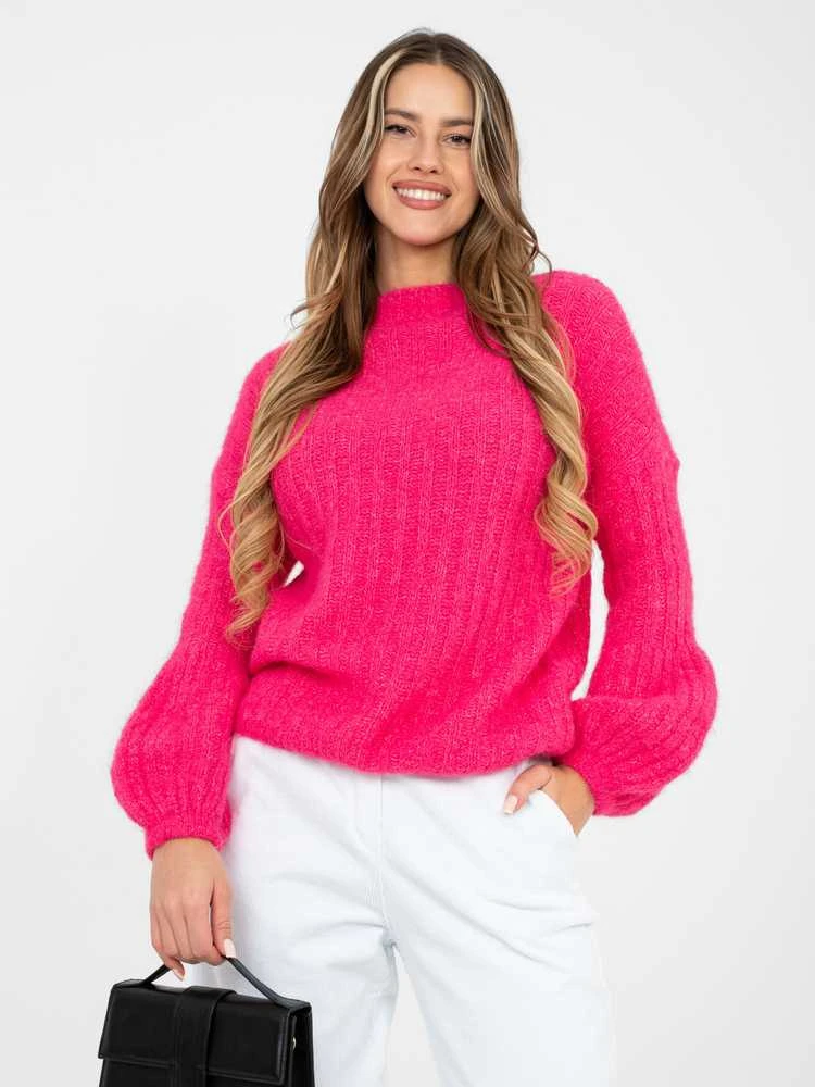 Italy Moda Sweter-MI-SW-9642.01-fuksjowy