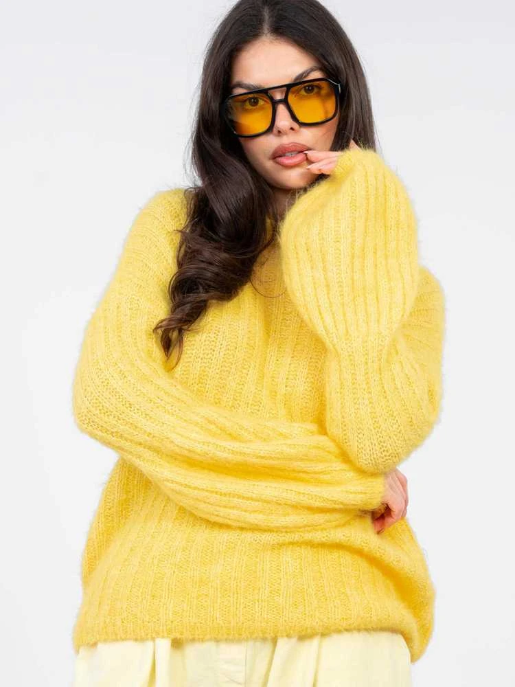 Italy Moda Sweter-MI-SW-9642.01-geltona