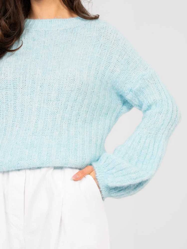 Italy Moda Sweter-MI-SW-9642.01-šviesiai mėlyna
