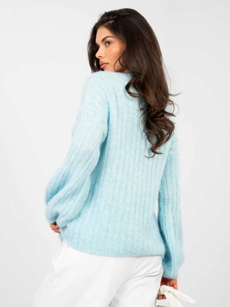 Italy Moda Sweter-MI-SW-9642.01-šviesiai mėlyna