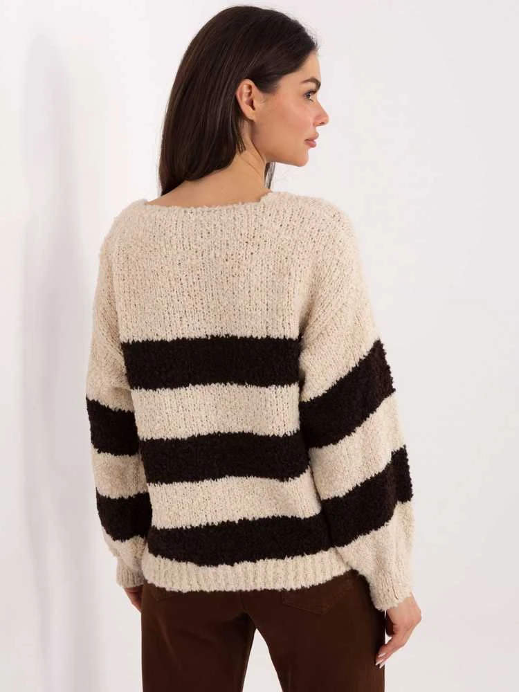 Italy Moda Sweter-MI-SW-WK3031.22-smėlio spalva