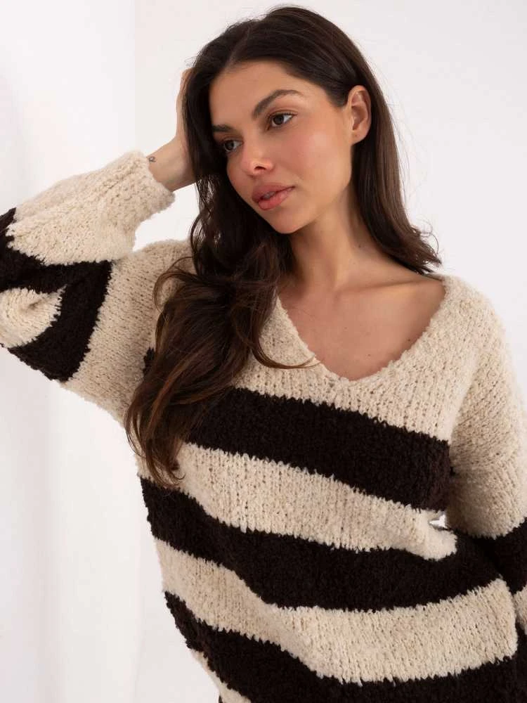 Italy Moda Sweter-MI-SW-WK3031.22-smėlio spalva