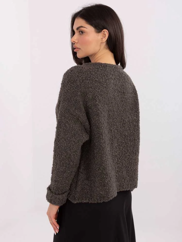Italy Moda Sweter-MI-SW-WK32601.19-ciemny pilka