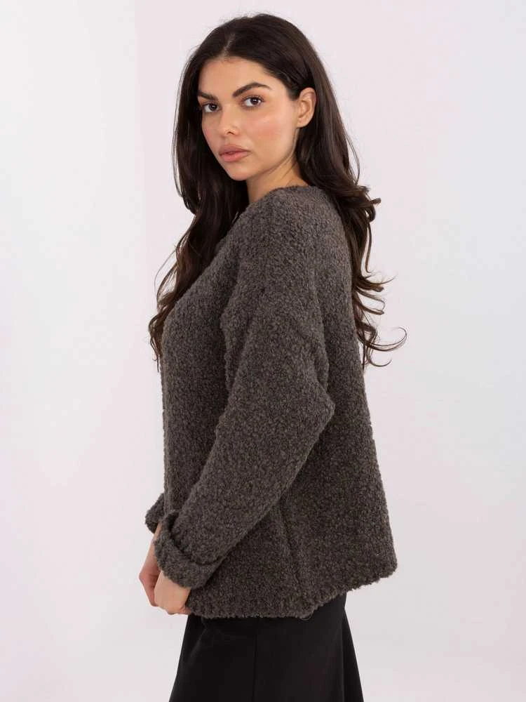 Italy Moda Sweter-MI-SW-WK32601.19-ciemny pilka