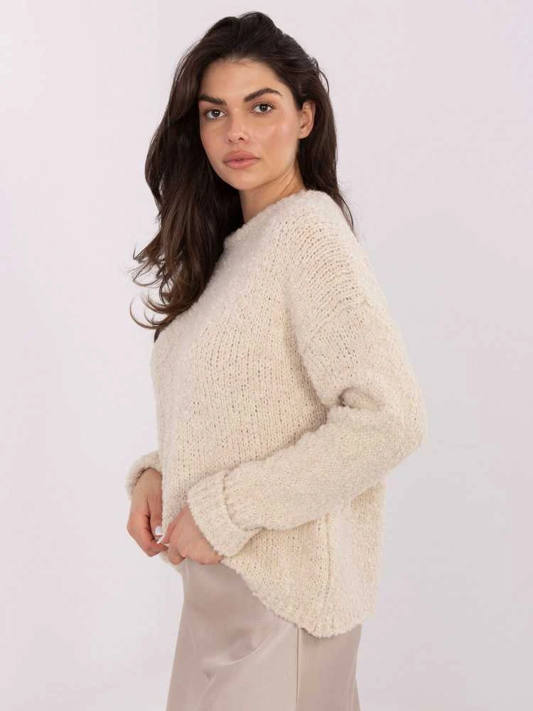 Italy Moda Sweter-MI-SW-WK32601.19-jasny smėlio spalva
