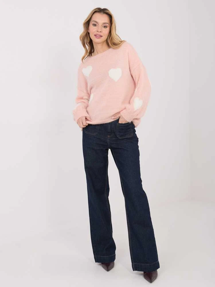Italy Moda Sweter-MO-SW-1216.71-brzoskwiniowy