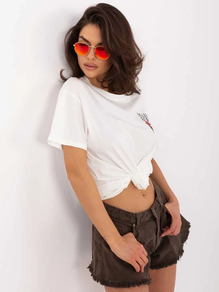 Italy Moda T-shirt-IR-TS-F358.29P-ecru