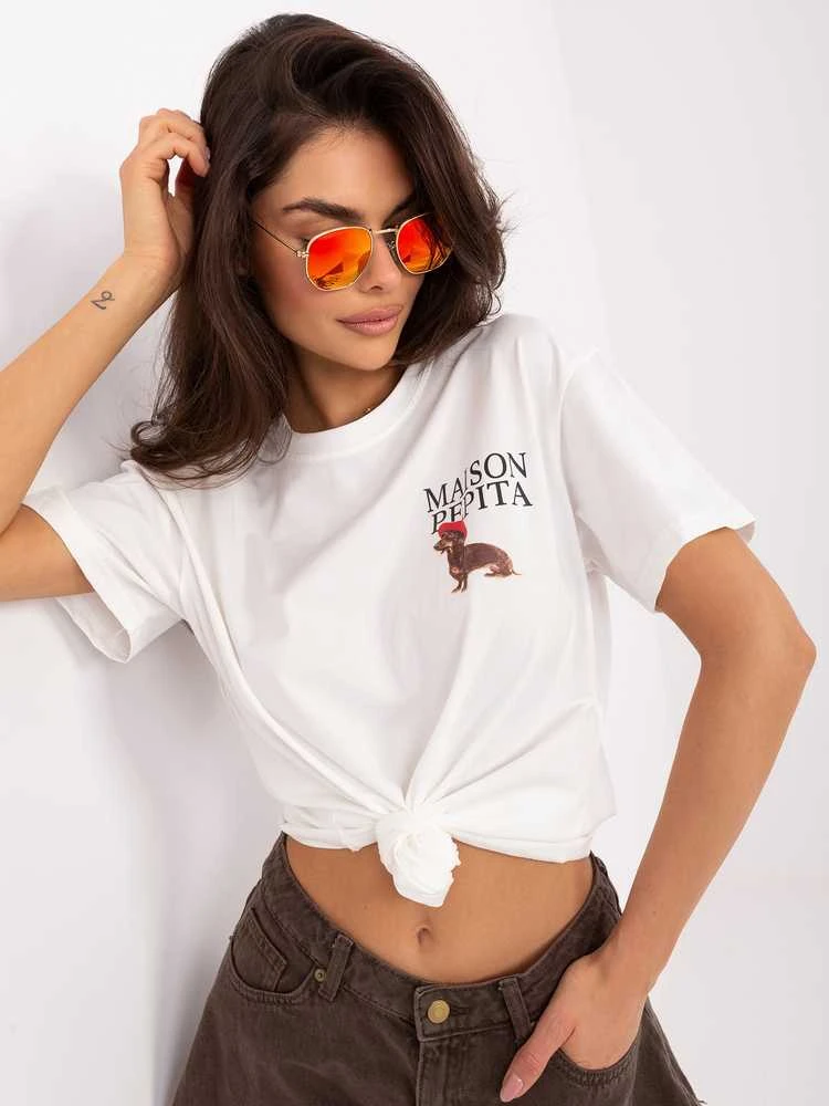 Italy Moda T-shirt-IR-TS-F358.29P-ecru