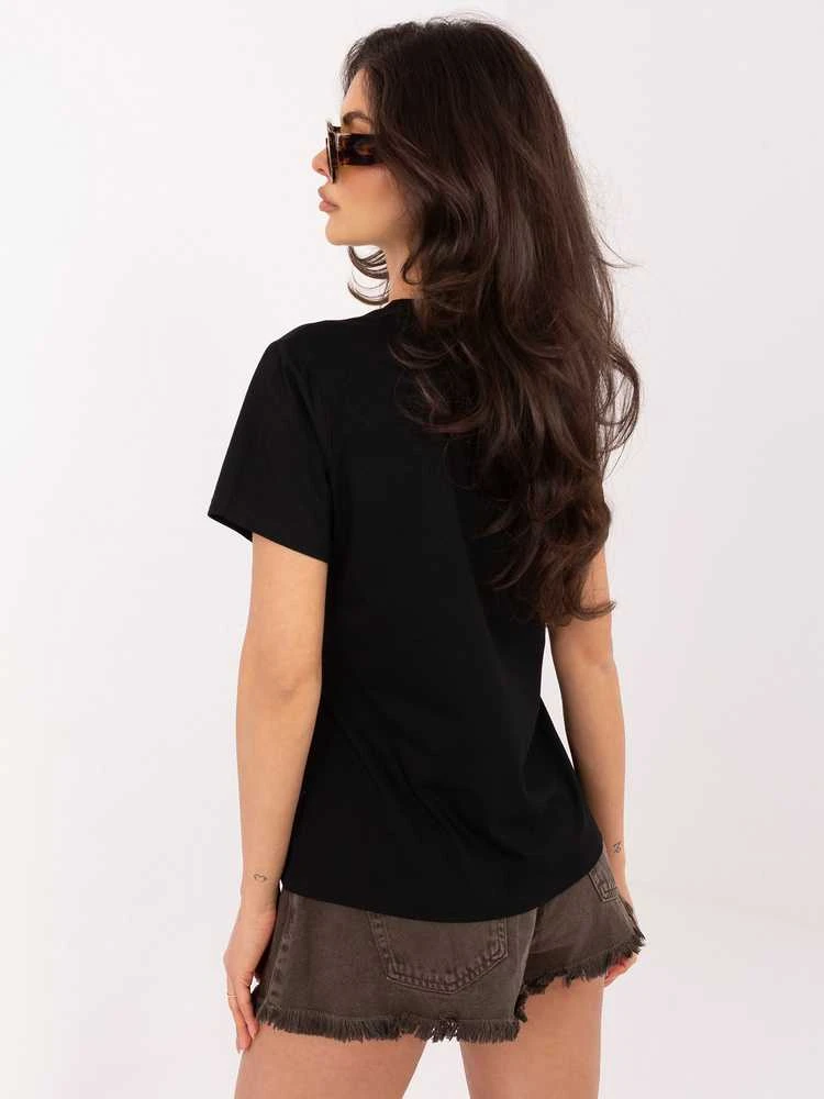 Italy Moda Marškinėliai moterims-IR-TS-R2670.30-juoda