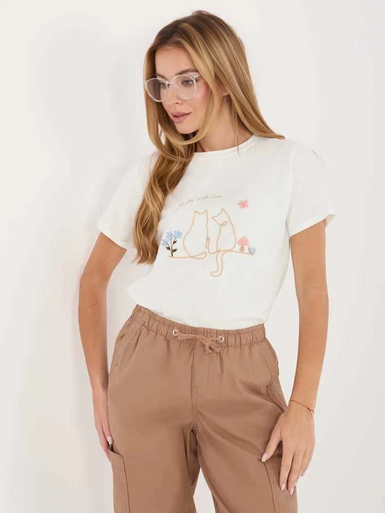 Italy Moda T-shirt-IR-TS-R2766.60-ecru