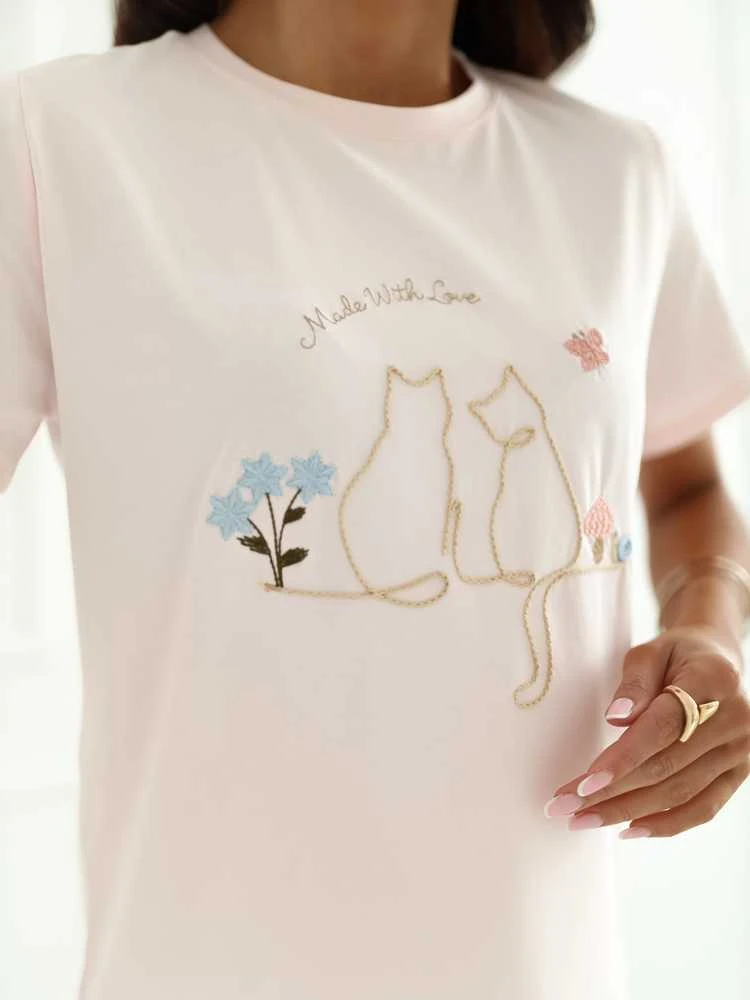 Italy Moda T-shirt-IR-TS-R2766.60-jasny rožinė