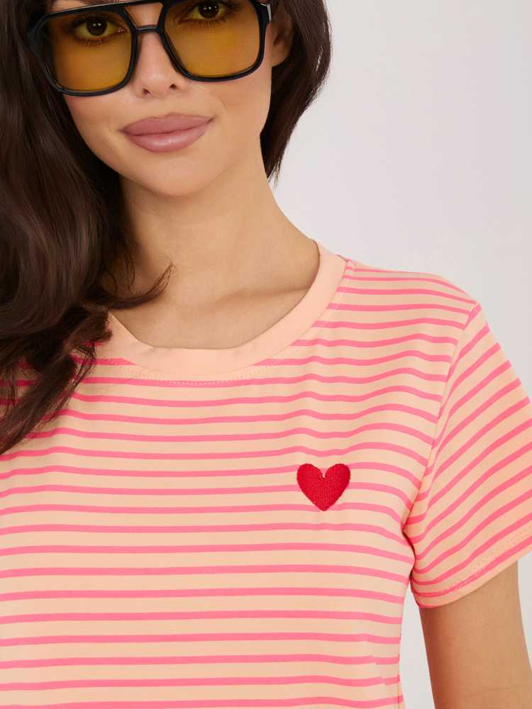Italy Moda Marškinėliai moterims-IT-TS-22397.89-brzoskwiniowy