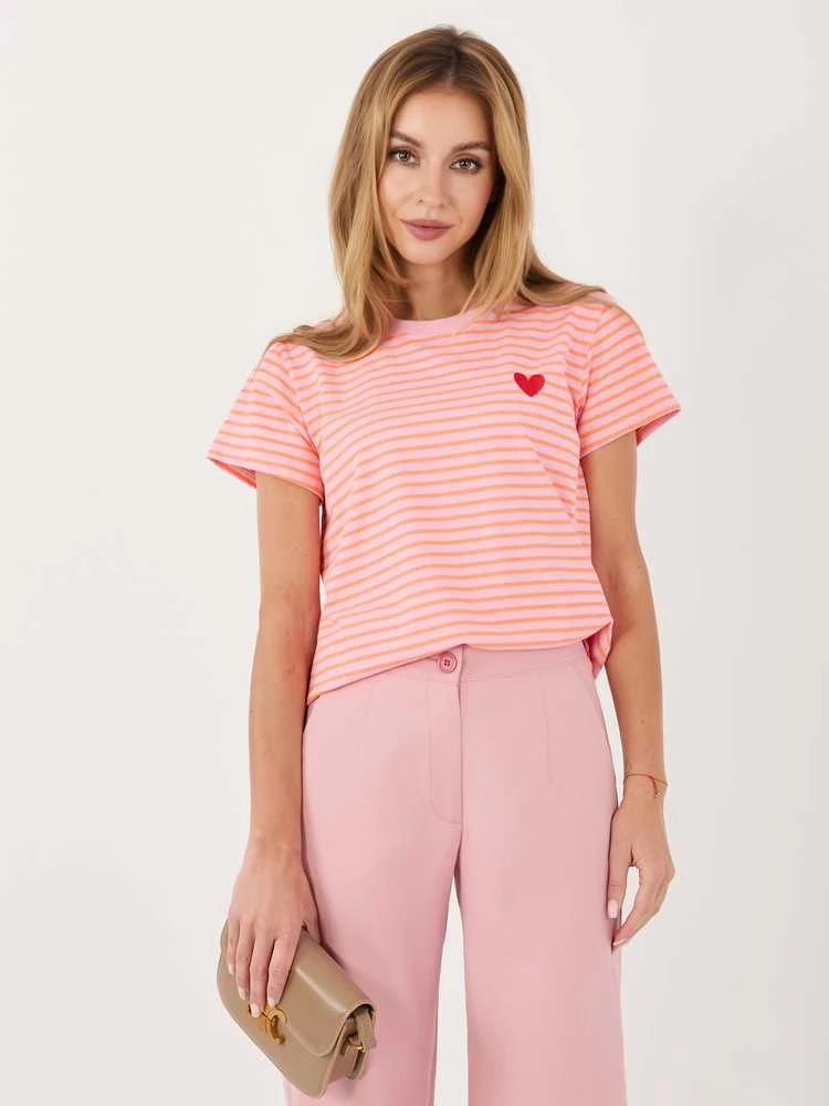 Italy Moda T-shirt-IT-TS-22397.89-ciemny rožinė